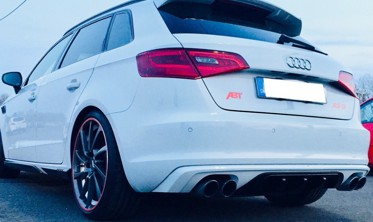 Диффузор заднего бампера Audi A3 8V в стиле ABT фото