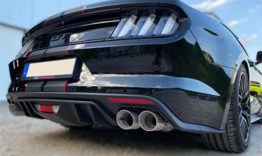 Дифузор заднього бампера Ford Mustang 2015-2017 RTR стиль під подвійні насадки фото