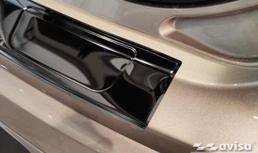 Накладка захисна на задній бампер Ford Edge II рестайл, чорна полір. фото