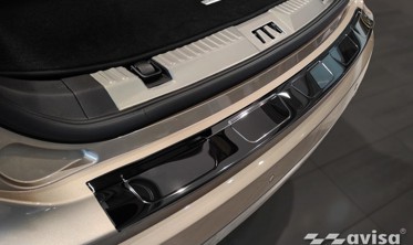 Защитная накладка на задний бампер Ford Edge II рестайл, черная полир. фото