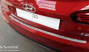 Защитная накладка на задний бампер Hyundai i20 II рестайл фото