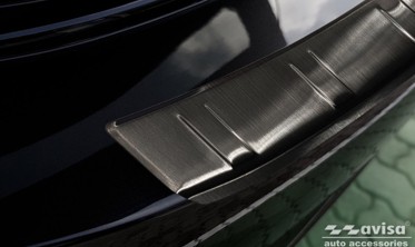 накладка на задний бампер из нержавейки Volkswagen ID.3, черная фото