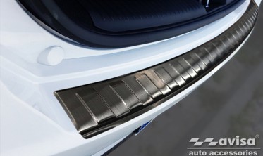 накладка на задній бампер з нержавіючої сталі Hyundai i30 III рестайл, чорна фото