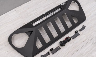 Тюнінгова решітка радіатора Jeep Wrangler JL модель MASTODON з LED 150W фото