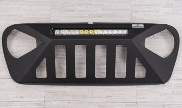 Тюнінгова решітка радіатора Jeep Wrangler JL модель MASTODON з LED 150W фото