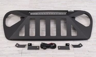Тюнінгова решітка радіатора Jeep Wrangler JL модель MASTODON з LED 150W фото