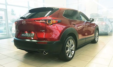 Защитная накладка на задний бампер MAZDA CX-30, черная фото