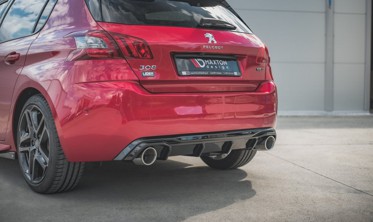 Накладка заднего бампера Peugeot 308 GT MK2 FL с муляжами выхлопных труб фото