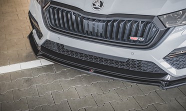 Спойлер переднего бампера с накладками Skoda Octavia RS MK4 вер.2 фото