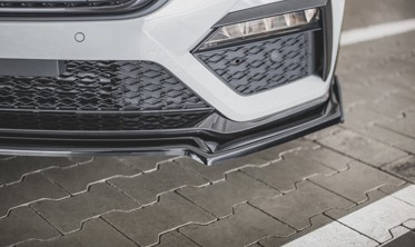 Спойлер переднего бампера с накладками Skoda Octavia RS MK4 вер.2 фото