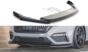 Спойлер переднего бампера с накладками Skoda Octavia RS MK4 вер.2 фото