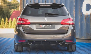 Накладка заднего бампера Peugeot 308 SW MK2 FL с муляжами выхлопных труб фото