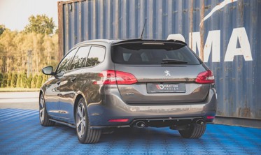Накладка заднего бампера Peugeot 308 SW MK2 FL с муляжами выхлопных труб фото