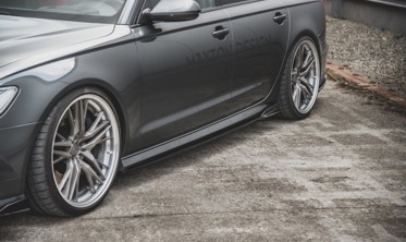 Боковые диффузоры порогов Audi S6 / A6 S-line C7 FL фото