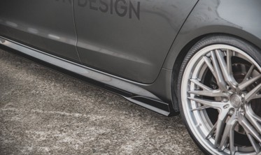 Боковые диффузоры порогов Audi S6 / A6 S-line C7 FL фото