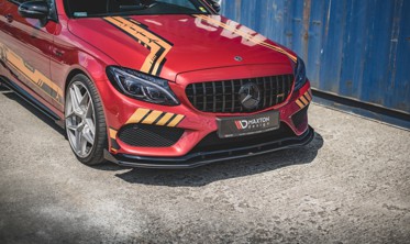 Диффузор переднего БАМПЕРА с накладками RACING Mercedes AMG C43 COUPE C205 фото