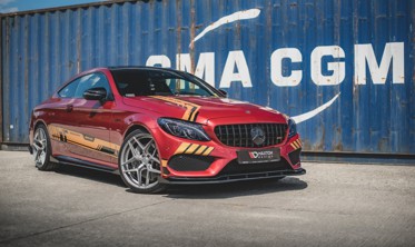 Диффузор переднего БАМПЕРА с накладками RACING Mercedes AMG C43 COUPE C205 фото