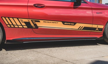 Бічні накладки під пороги Racing Mercedes AMG C43 COUPE C205 фото