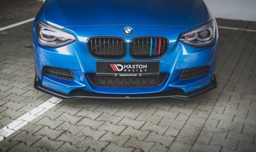 Дифузор переднього бампера з накладками Racing BMW M135I F20 фото