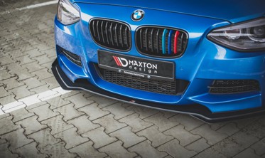 Дифузор переднього бампера з накладками Racing BMW M135I F20 фото