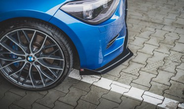 Дифузор переднього бампера з накладками Racing BMW M135I F20 фото