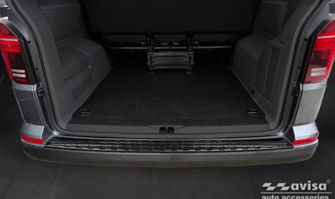 Накладка бортика заднего бампера Volkswagen Transporter T6 черная фото