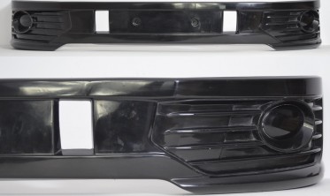 Накладка переднего бампера VW T5 в стиле Sportline (рестайл) фото