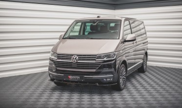 Тюнинговый диффузор (накладка) переднего бампера Volkswagen T6 рестайл вер. 1 фото