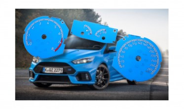 Шкали-замінники з миль на км Ford Focus MK3 ST тюнінгові сині фото