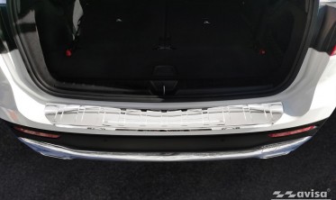 Накладка на бортик заднего бампера из нержавейки Mercedes GLB X247 фото