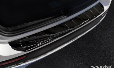 Защитная листва на задний бампер из нержавейки Mercedes GLB X247, черная блестящая фото