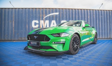 Дифузор під передній бампер із накладками Street pro Ford Mustang MK6 рест. GT фото
