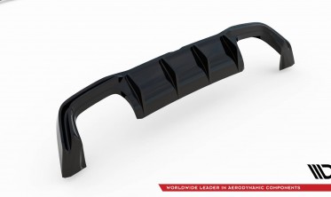 Тюнінговий дифузор заднього бампера з вертикальними ребрами VW Golf VIII R вер. 2 фото