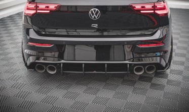 Центральная вставка для заднего бампера с вертикальными ребрами STREET PRO Volkswagen Golf R MK8 фото