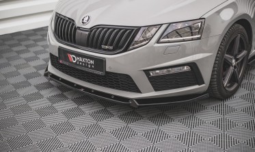 Тюнинговый диффузор под передний бампер Skoda Octavia MK3 FL версия RS вар. 2 фото