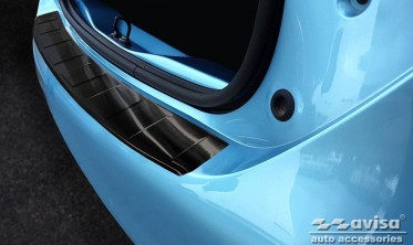 Защитная планка с бортиком на задний бампер Renault Zoe рестайл, черная фото