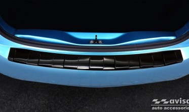 Защитная планка с бортиком на задний бампер Renault Zoe рестайл, черная фото