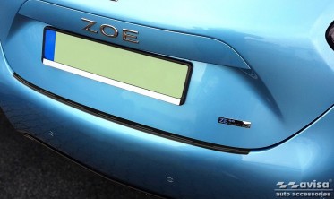 Защитная планка с бортиком на задний бампер Renault Zoe рестайл, черная фото