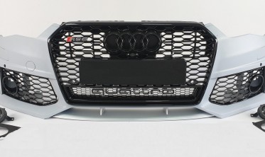 тюнинговый передний бампер в стиле RS Audi A6 C7 рестайл  фото