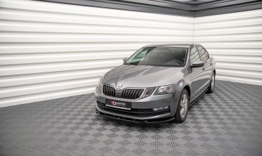 Тюнинговый диффузор переднего бампера Skoda Octavia MK3 рестайл вер. 1 фото