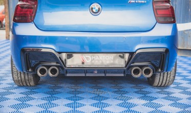 Накладка заднего бампера для BMW M135I F20 под двойные насадки фото