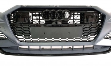 тюнинг передний бампер в стиле RS для Audi A6 C8 (Под дистроник) фото
