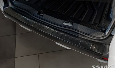 Черная листва на задний бампер из нержавейки Renault Kangoo 3 фото