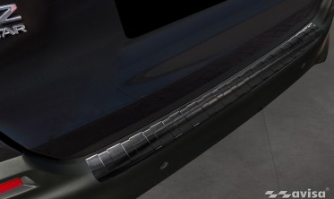 Черная листва на задний бампер из нержавейки Honda Jazz 5 Crosstar фото