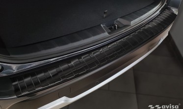 Защитная листва на задний бампер из нержавейки Subaru Forester 5 фото