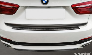 Чорна захисна накладка (ліства) на задній бампер BMW X6 F16 фото