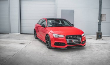 Диффузоры (накладки) под пороги Audi S3 / A3 S-line 8V / 8V FL Sedan вер. 1 фото