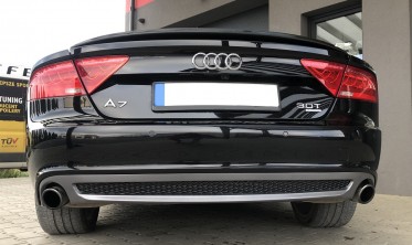 Диффузор заднего бампера Audi A7 в стиле S-line дорестайл фото