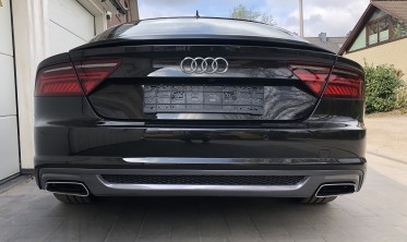 Диффузор заднего бампера Audi A7 стиль S-line рестайлинг фото