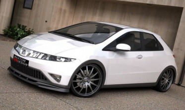 Тюнінговий дифузор переднього бампера Honda Civic MK8 дорестайл фото